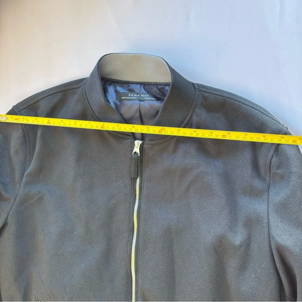 Zara Black Bomber Jacket with Silver Zippers